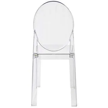 Set of 2 Modern Clear Ghost Dining Chairs - Stylish & Durable