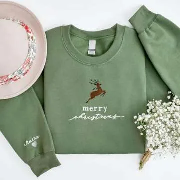 Custom Christmas Embroidered Sweatshirt for All Ages