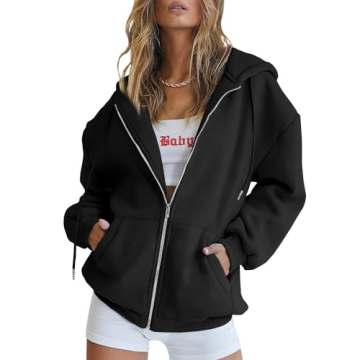 EFAN Women's Oversized Zip Up Hoodie | Fall Fashion 2024