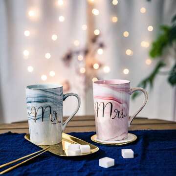 Mr & Mrs Coffee Mugs - Perfect Gift for Couples