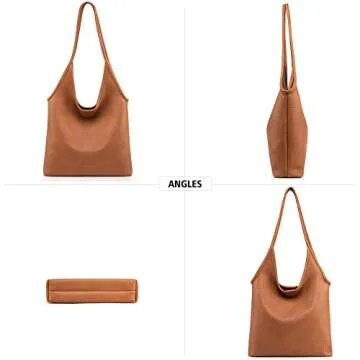 Montana West Hobo Bags for Women Designer Top Handle Purses Soft Ladies PU Leather Shoulder Handbag Set MWC2-111CAMEL