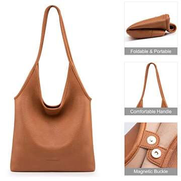 Montana West Hobo Bags for Women Designer Top Handle Purses Soft Ladies PU Leather Shoulder Handbag Set MWC2-111CAMEL