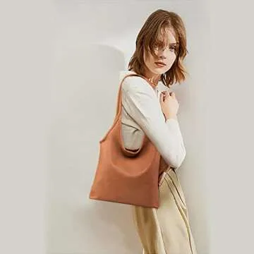 Montana West Hobo Bags for Women Designer Top Handle Purses Soft Ladies PU Leather Shoulder Handbag Set MWC2-111CAMEL