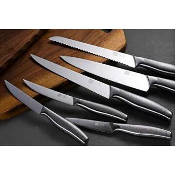 Premium 15-Piece Kitchen Knife Block Set for Home Cooks