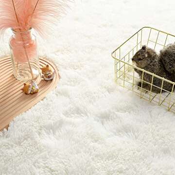 Andecor Soft Fluffy Bedroom Rugs, 4 x 6 Feet Indoor Shaggy Plush Area Rug for Boys Girls Kids Baby C...