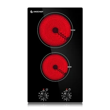 AMZCHEF 12-Inch 2 Burner Electric Cooktop - Powerful & Efficient Cooking