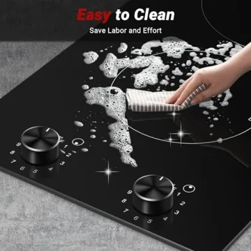 AMZCHEF 2 Burner Electric Cooktop - 1800W Performance