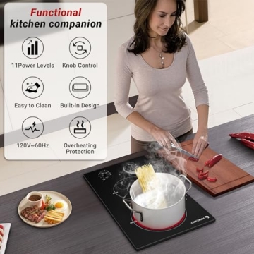 AMZCHEF 2 Burner Electric Cooktop - 1800W Performance