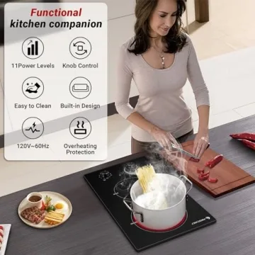 AMZCHEF 2 Burner Electric Cooktop - 1800W Performance