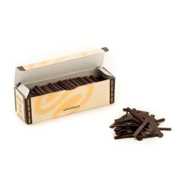 Callebaut Bittersweet Chocolate Croissant Sticks - 300 Pieces of 43.9% Cocoa Delight