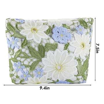 Cute Floral Makeup Bag for Women - ZLFSRQ Travel Pouch