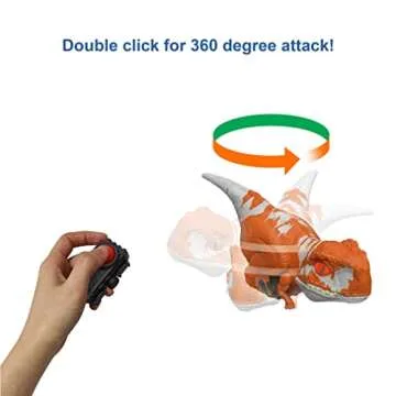 Mattel Jurassic World Dominion Uncaged Dinosaur Toy with Clicker-Controlled Motion & Sound, Click Tracker Atrociraptor Red Dino Action Figure