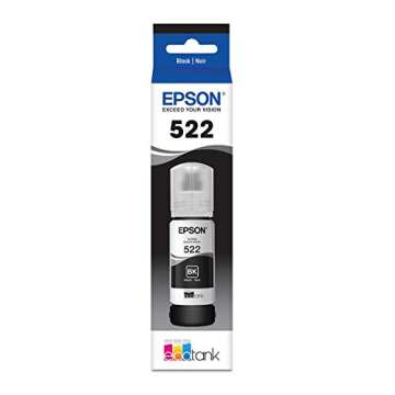 Epson EcoTank ET-2850 Wireless Color All-in-One Cartridge-Free Supertank Printer with Scan & 522 EcoTank Ink Ultra-high Capacity Bottle Black (T522120-S) Works with EcoTank ET-2720