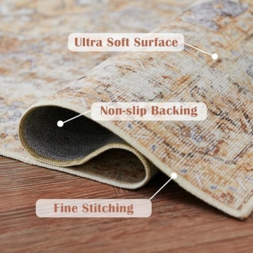JINCHAN 5x7 Washable Area Rug for Stylish Homes