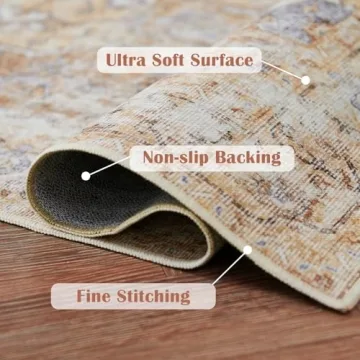 JINCHAN 5x7 Washable Area Rug for Stylish Homes