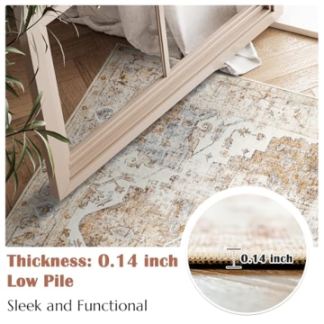JINCHAN 5x7 Washable Area Rug for Stylish Homes
