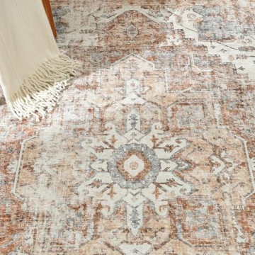 JINCHAN 5x7 Washable Area Rug for Stylish Homes