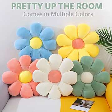 ZAKUN Flower Pillow - Cute Plush Daisy Floor Cushion 15.7"