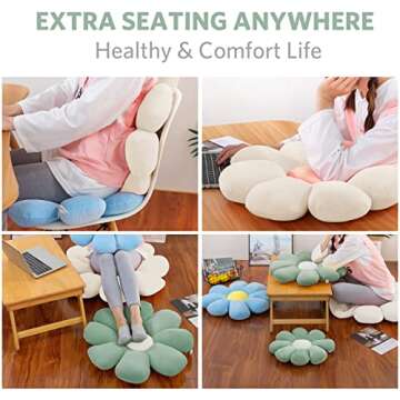 ZAKUN Flower Pillow - Cute Plush Daisy Floor Cushion 15.7"