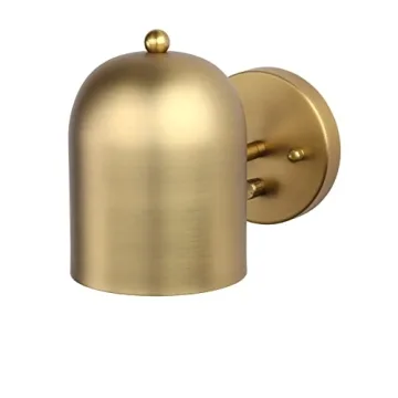 Pathson Modern Dimmable Wall Sconce, Brass Finish Wall Light Lamp Adjust Light Head, E26 Bulb Base Reading Wall Lighting Decor for Living Room Bedroom Hallway