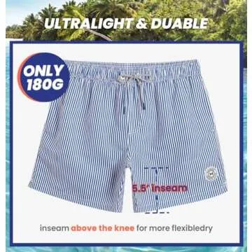 maamgic Men's 5" Quick Dry Swim Trunks with Mesh Lining