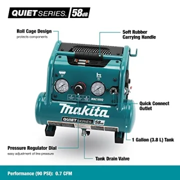 Makita MAC100Q Compact Quiet Air Compressor for Home Use