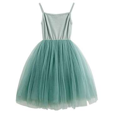 JNKLWPJS Baby Girls Tutu Dress Sleeveless Infant Toddler Princess Party Tulle Sundress Green 92CM