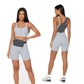 Fanny Belt Bag Waist Pack Crossbody Bags Bum Bag for Running Hiking Travel Workout Adjustable Strap ...