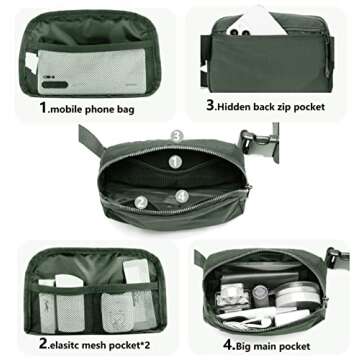 Durable Adjustable Waist Pack for Hiking and Travel