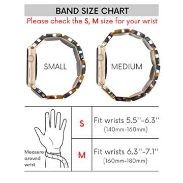 Heesch Tortoise Shell Watch Band for Apple 40mm for Women Resin Stretchy Watch Strap Bracelet for Ap...