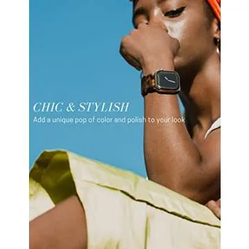 Heesch Tortoise Shell Watch Band for Apple 40mm for Women Resin Stretchy Watch Strap Bracelet for Apple Watch Series 7 Band for iWatch Wristbands 38mm