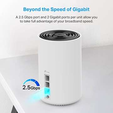 TP-Link Deco AXE5400 Tri-Band WiFi 6E Mesh System(Deco XE75 Pro) - 2.5G WAN/LAN Port, Covers up to 7200 Sq.Ft, Replaces WiFi Router and Extender, AI-Driven Mesh, New 6GHz Band, 3-Pack