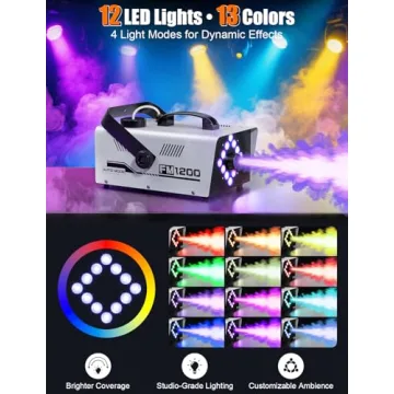 Fog Machine 1200W with 6000CFM Smoke & LED Lights