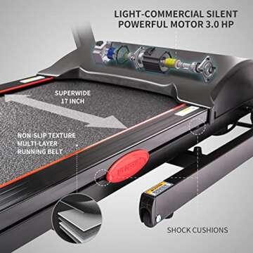 ADVENOR Treadmill 3.0 HP - Foldable Electric Running Machine