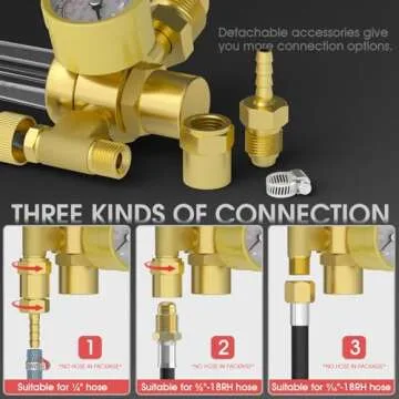 Yeswelder Argon/CO2 Mig Tig Flow Meter Gas Regulator Gauge Welding Weld