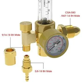 Yeswelder Argon/CO2 Mig Tig Flow Meter Gas Regulator Gauge Welding Weld