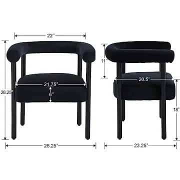 BESTANO Mid-Century Modern Dining Chairs Set of 2