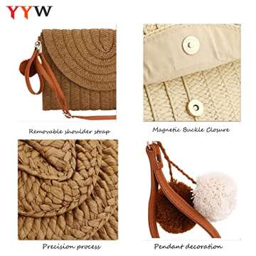 YYW Straw Clutch - Stylish Handbag for Every Occasion
