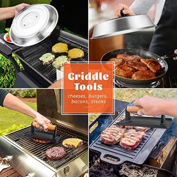 Chef-Grade Melting Dome & Cast Iron Grill Press Set