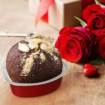 Heart Shaped Aluminum Foil Cupcake Cups with Lids