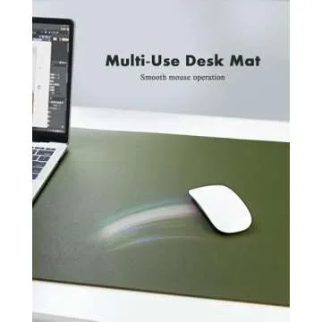 YSAGi Double-Sided Desk Pad, 31.5"x15.7"Leather Desk Mat, Eco Cork Desk Pad Protector,Large Mouse Pad,Waterproof Desk Blotter for Office/Home(Olive Green)