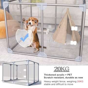 Acrylic Pet Playpen | Secure Indoor Dog Fence | 10 Panels