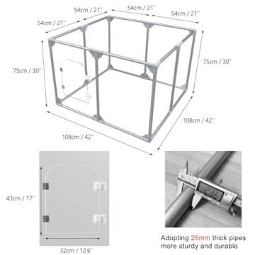 Acrylic Pet Playpen | Secure Indoor Dog Fence | 10 Panels