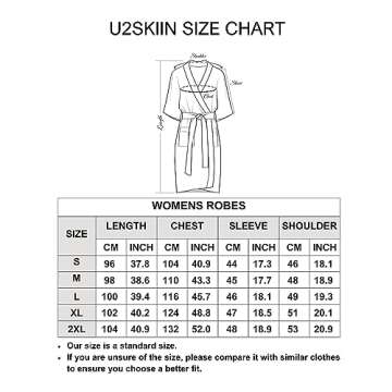 U2SKIIN Womens Robes, 100% Cotton Lightweight Robes 3/4 Sleeves Kimono Knit Soft Loungewear Short Bathrobe(Black,S)