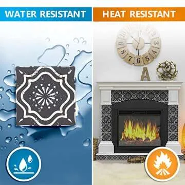 Tile Stickers 6x6in 24pc Inch Kitchen Backsplash Bathroom Vinyl Waterproof Peel and Stick