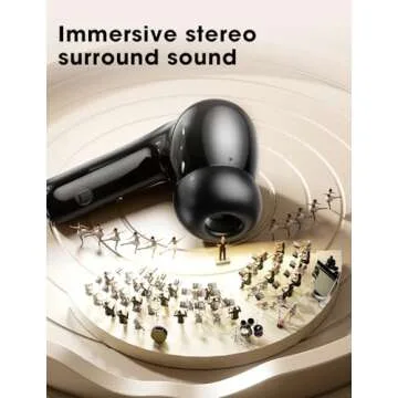 ZZU Wireless Earbuds - Bluetooth Big Bass Stereo Sound, 48 Hours Playtime, Lightweight Fit, IPX7 Wat...