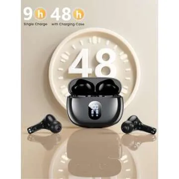 ZZU Wireless Earbuds with 48H Playtime and Big Bass Sound