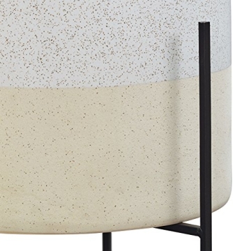 Rivet Mid-Century Ceramic Planter with Iron Stand 17"