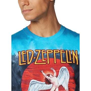 Liquid Blue Men's Led Zeppelin Icarus 1975 T-Shirt, Multi, X-Large