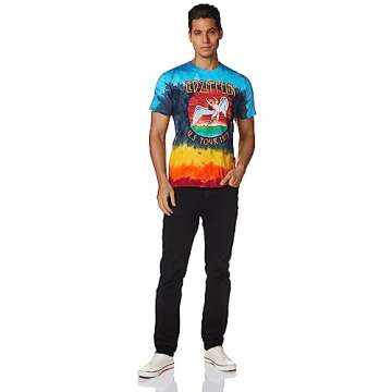 Liquid Blue Men's Led Zeppelin Icarus 1975 T-Shirt, Multi, X-Large